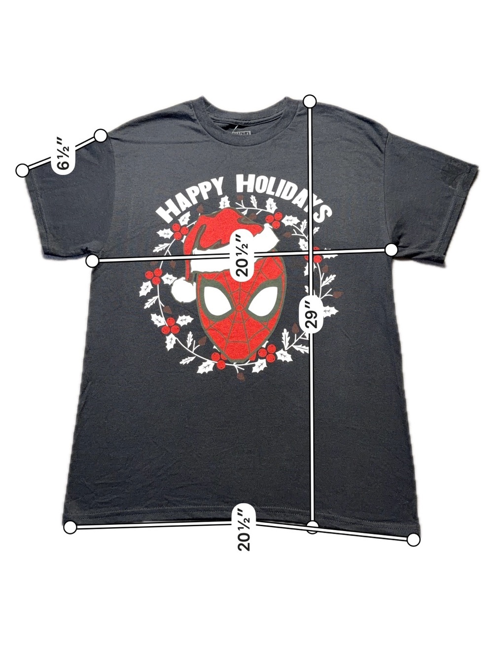 Marvel Spider-Man Happy Holidays T-Shirt Men’s Medium NWT Christmas Black Tee - Picture 4 of 5